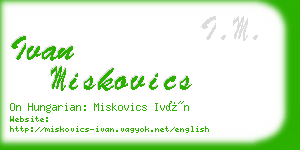 ivan miskovics business card